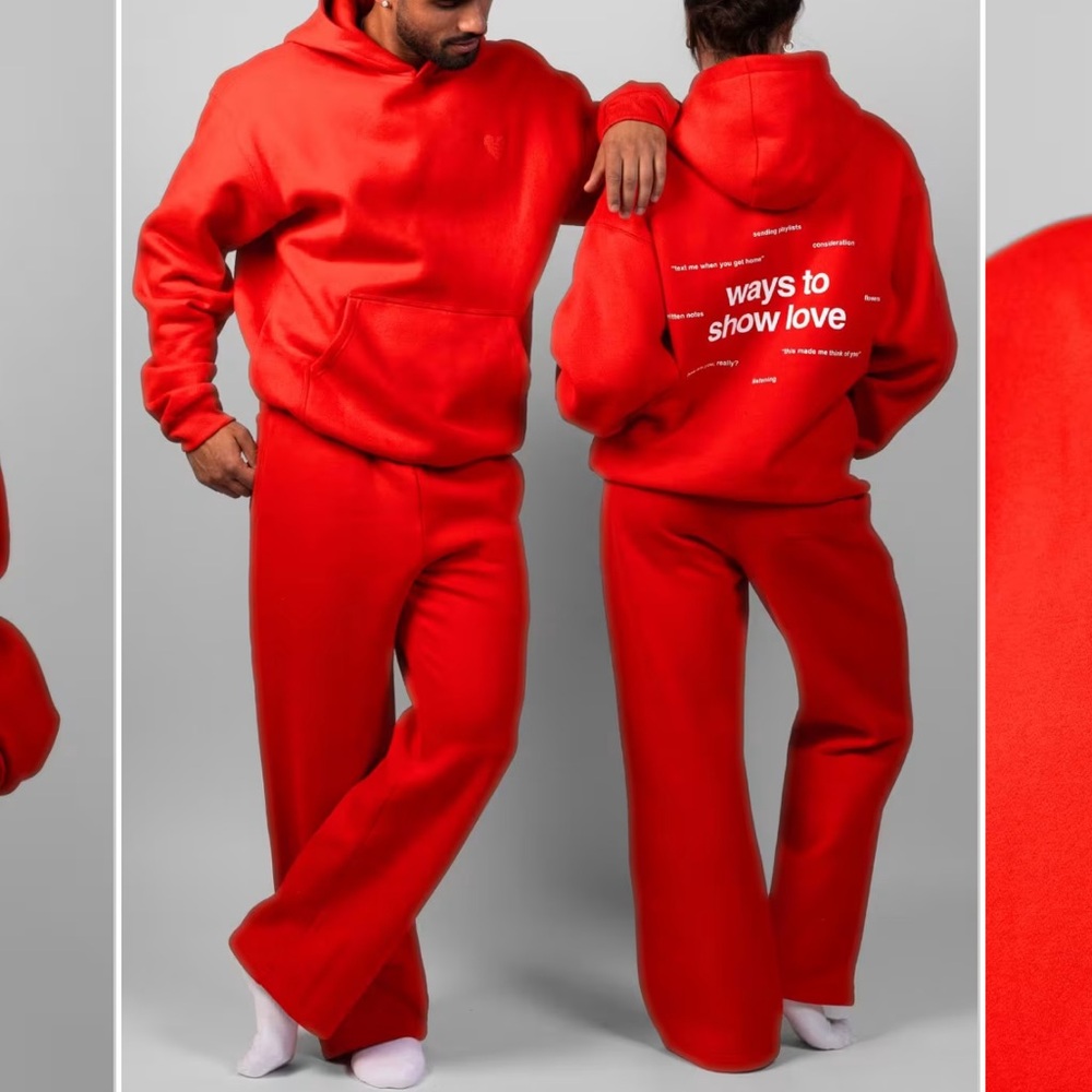 NWT Comfort Love Hoodie and Sweatpants XL Set Crimson